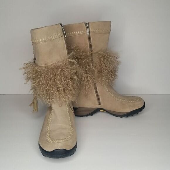 Kefas "Sami New" Authentic Goat Fur Suede Mocassin Winter Boots - Picture 7 of 11